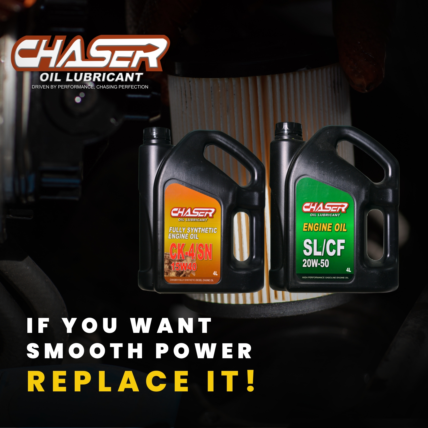 Chaser Oil Lubricant tip — Replace the fuel filter