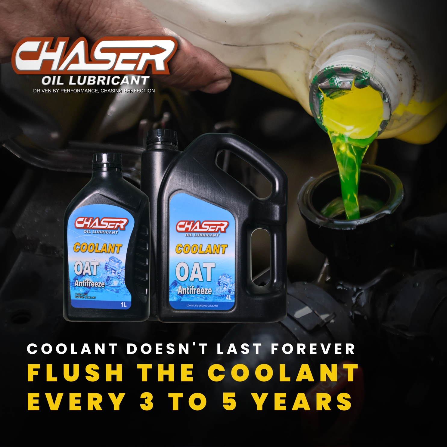 Chaser Oil Lubricant tip — Reset the coolant clock
